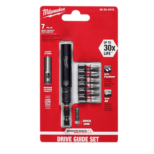 Milwaukee Ensemble de guides d'entraînement magnétique d'impact SHOCKWAVE™ - 7 pièces 48-32-4515