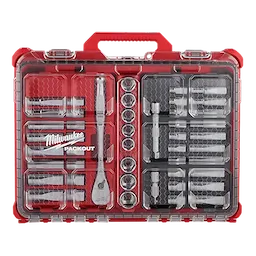 Milwaukee Ensemble de cliquet et douilles 1/2" 47 pièces avec organiseur à profil bas PACKOUT™ 48-22-9487