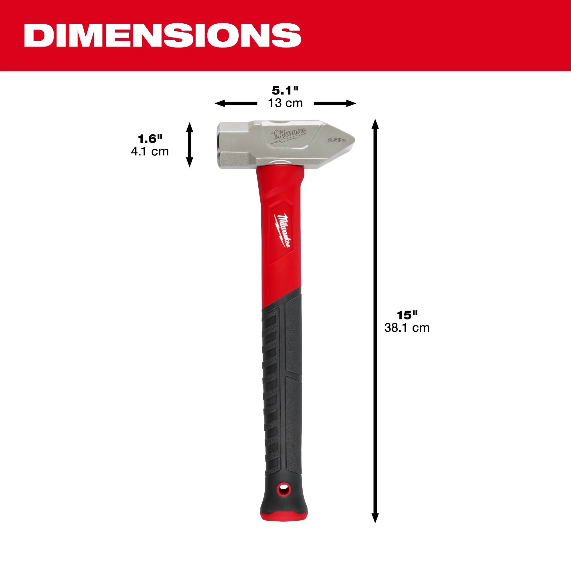 Milwaukee Marteau à panne croisée en fibre de verre 2.5lb 48-22-9313