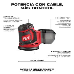 Milwaukee M18™ Ponceuse à Orbite Aléatoire 2648-20