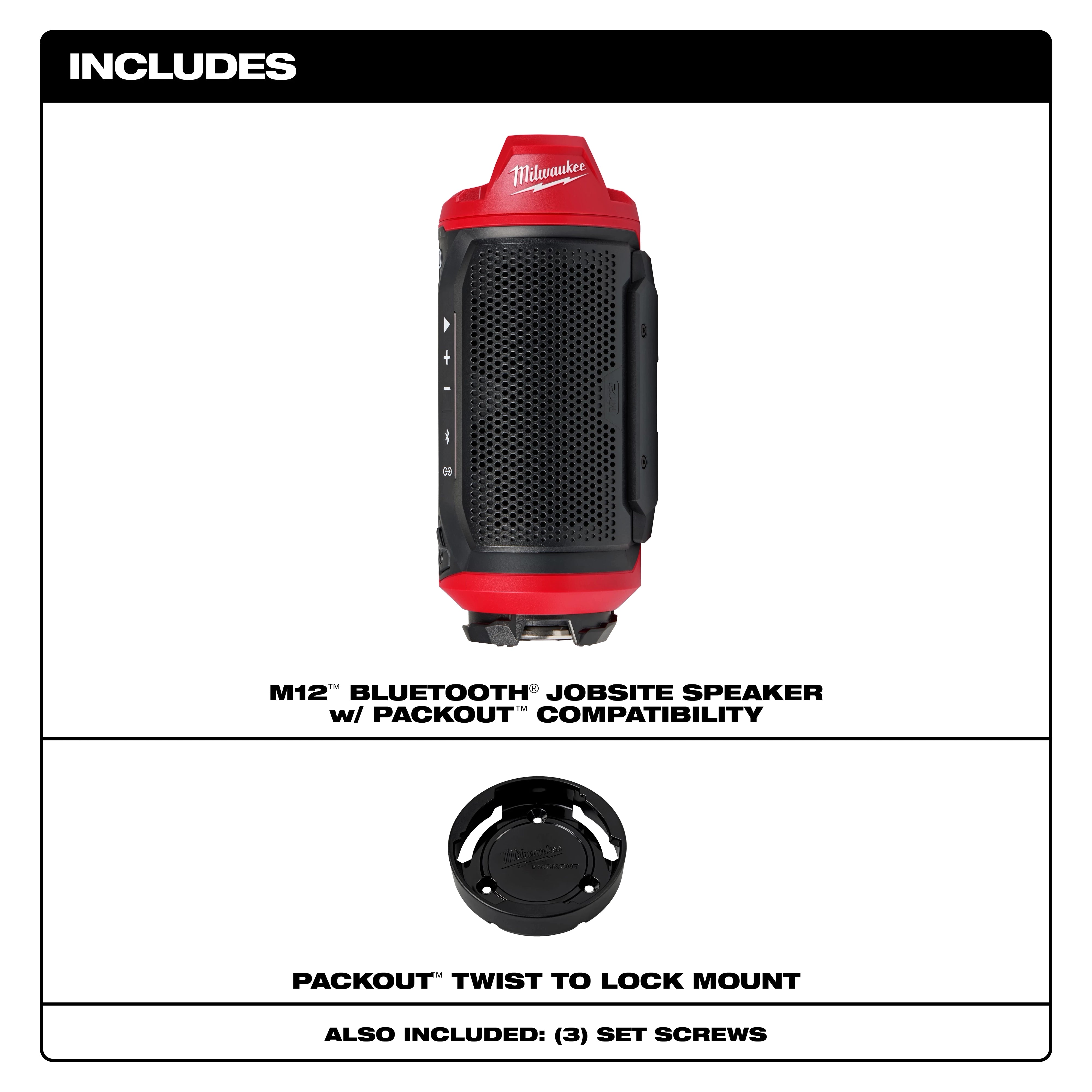 Milwaukee Haut-parleur de chantier M12™ Bluetooth® avec compatibilité PACKOUT™ 2955-20