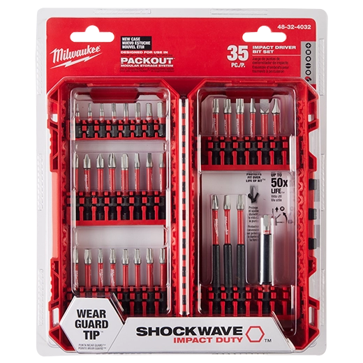 Milwaukee Ensemble de 35 embouts de tournevis à chocs SHOCKWAVE™ Impact Duty 48-32-4032