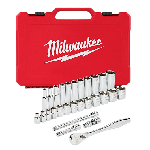 Milwaukee Ensemble de cliquet et douilles 28 pièces 3/8" - SAE 48-22-9408
