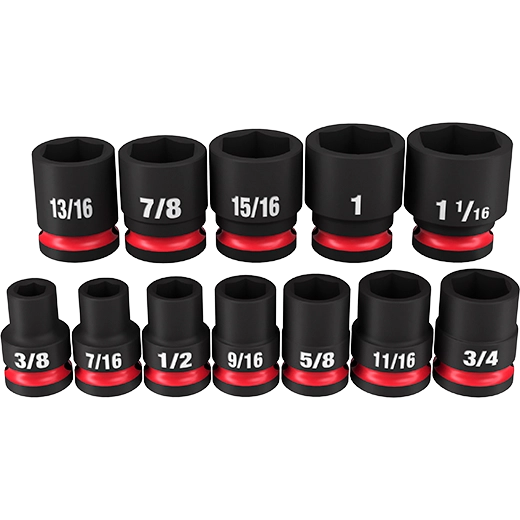 Milwaukee Kit de douilles 6 points SAE standard 1/2" Drive 12 pièces SHOCKWAVE Impact Duty™ 49-66-7010