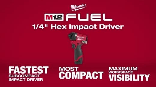 Milwaukee M12 FUEL™ Visseuse à chocs hexagonale 1/4" 3453-20
