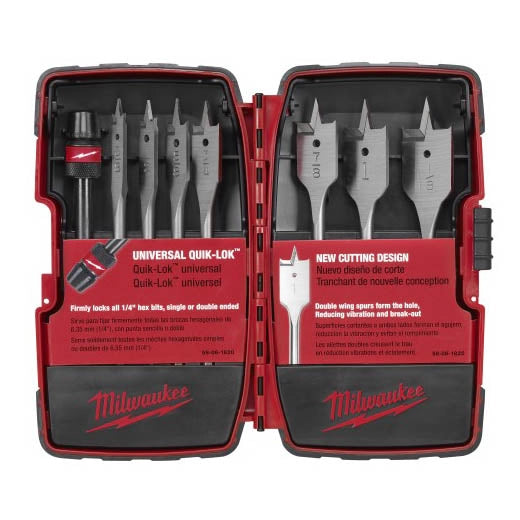 Milwaukee Set universel de forets à rainurage plat 6" 8 pièces 49-22-0175
