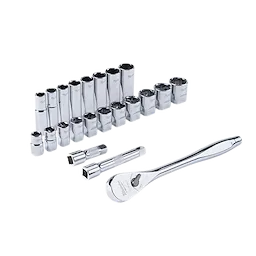 Milwaukee Ensemble de 22 pièces à cliquet et douilles SAE 1/2" avec côtés FOUR FLAT™ 48-22-9410
