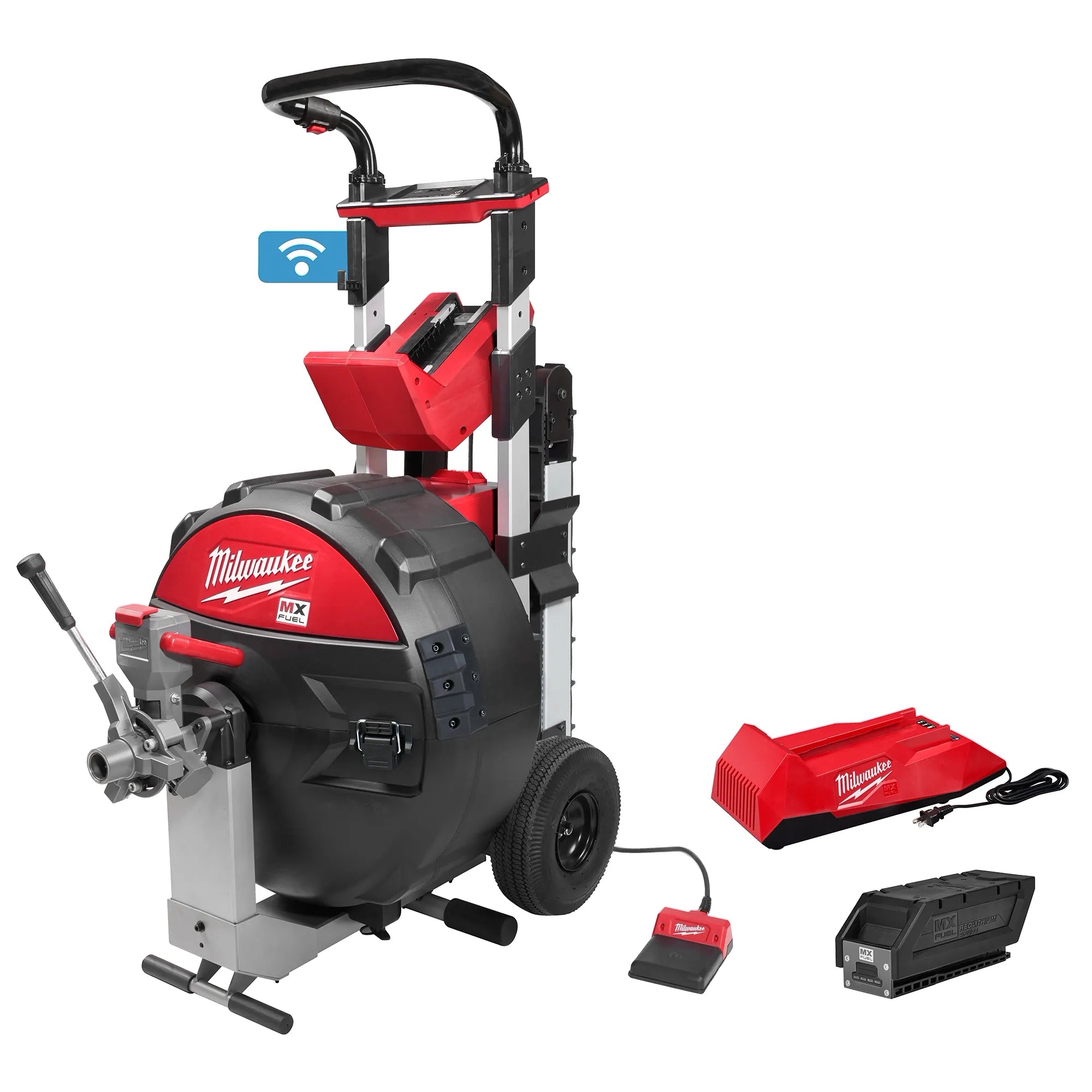 Milwaukee Machine à tambour d'égout MX FUEL™ avec POWERTREDZ™ pour kit de câble 5/8" - ¾" MXF501-1CP