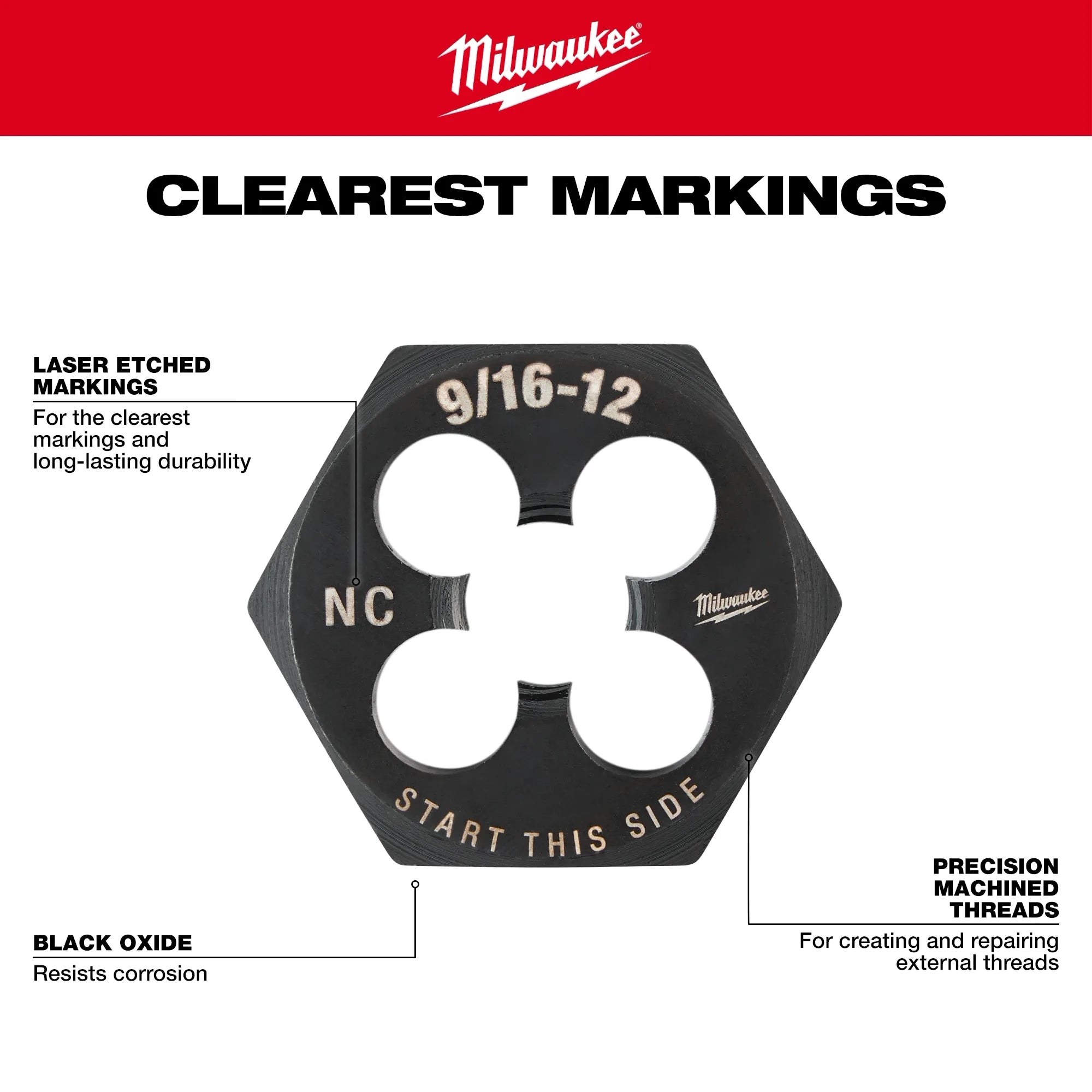 Milwaukee Matrice hexagonale de filetage MILWAUKEE® 2-1/6" 49-57-5392