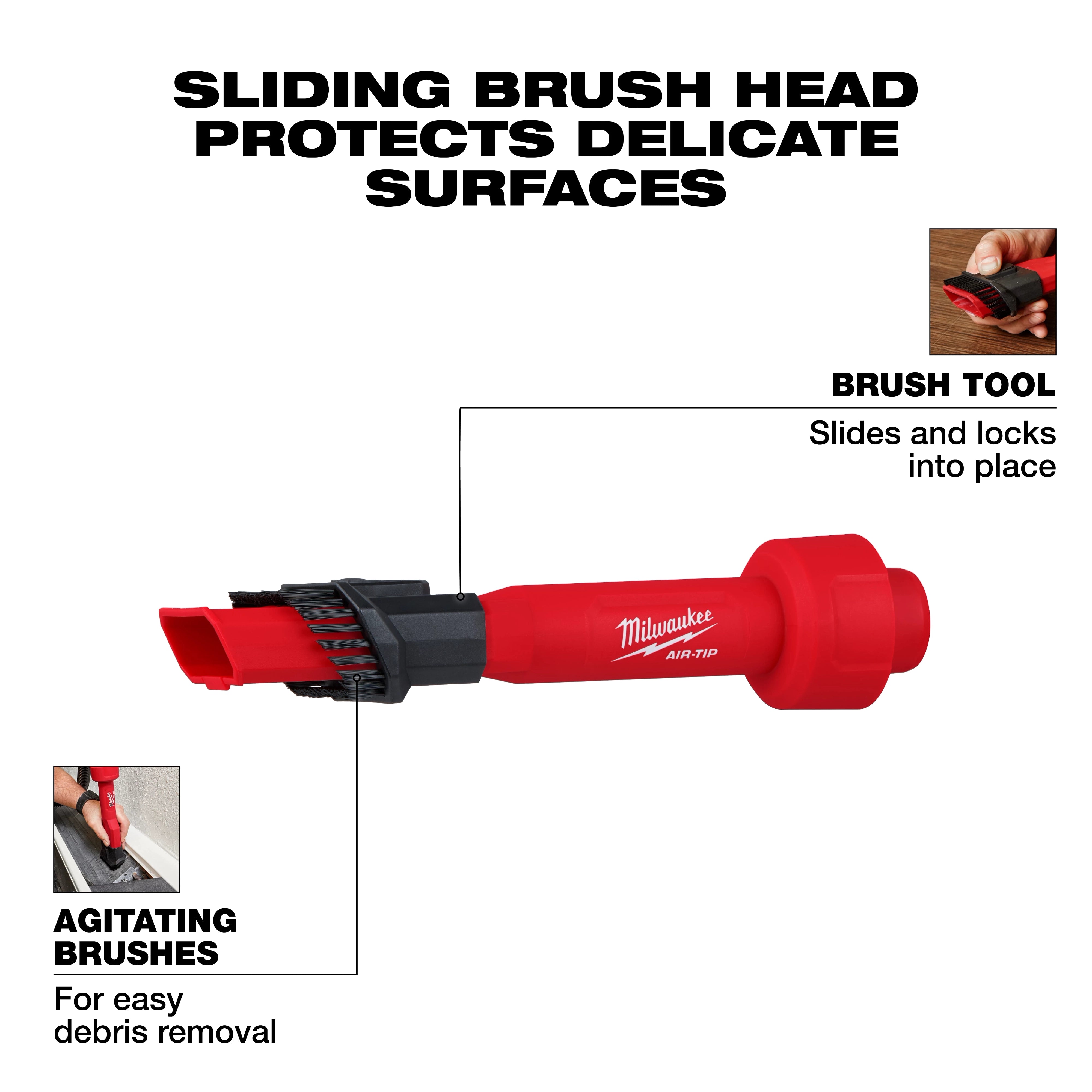 Milwaukee Outil brosse utilitaire 2‑en‑1 AIR‑TIP™ 49-90-2028
