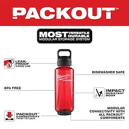 Milwaukee Bouteille PACKOUT™ 48 oz avec couvercle à gorgée 48-22-8373R