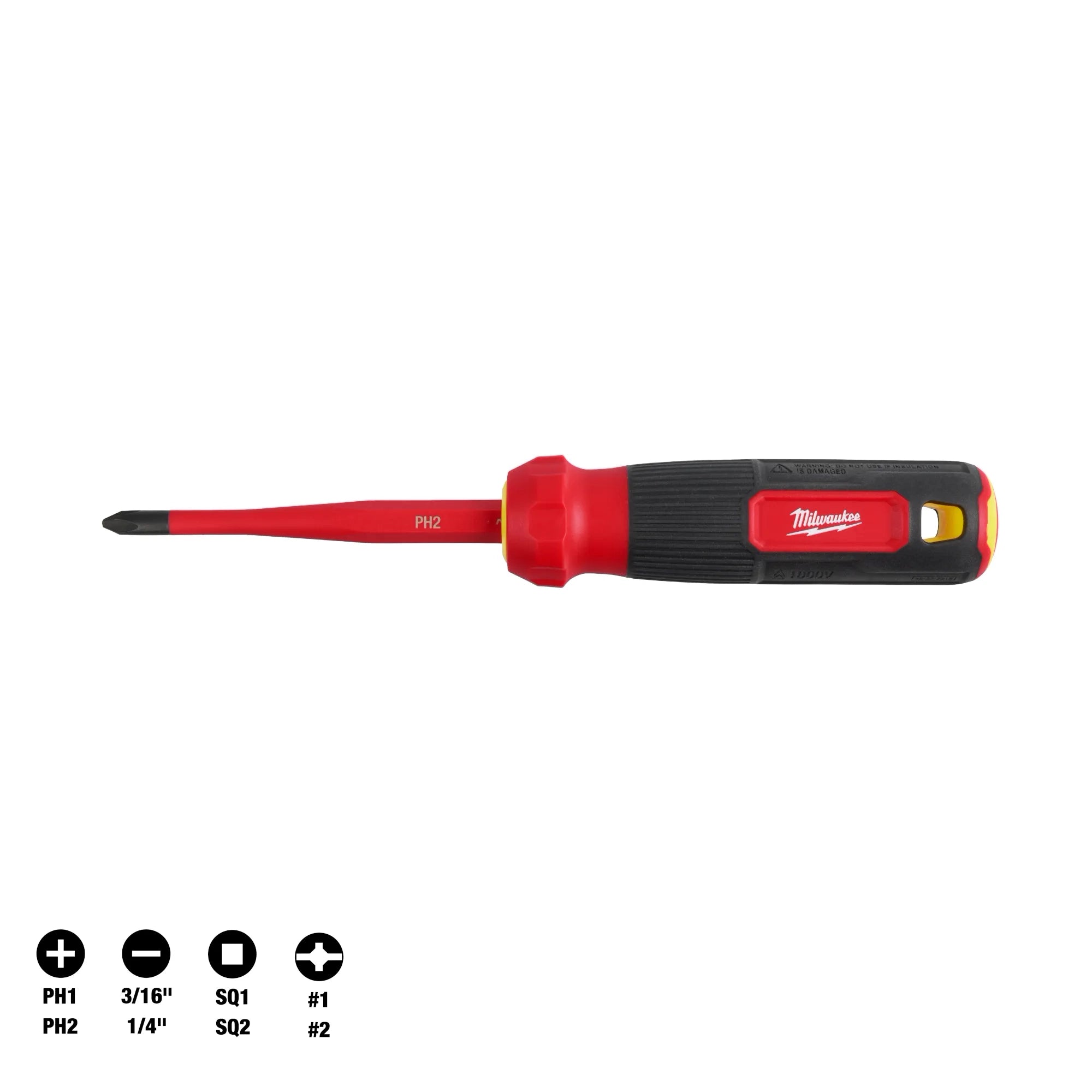 Milwaukee Tournevis multi-embouts à pointe fine isolé 1000V 8-en-1 48-22-2218