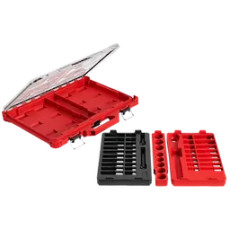 Milwaukee Ensemble de 47 pièces à cliquet et douilles SAE & métriques 1/2" Drive avec plateaux PACKOUT™ 48-22-9487T