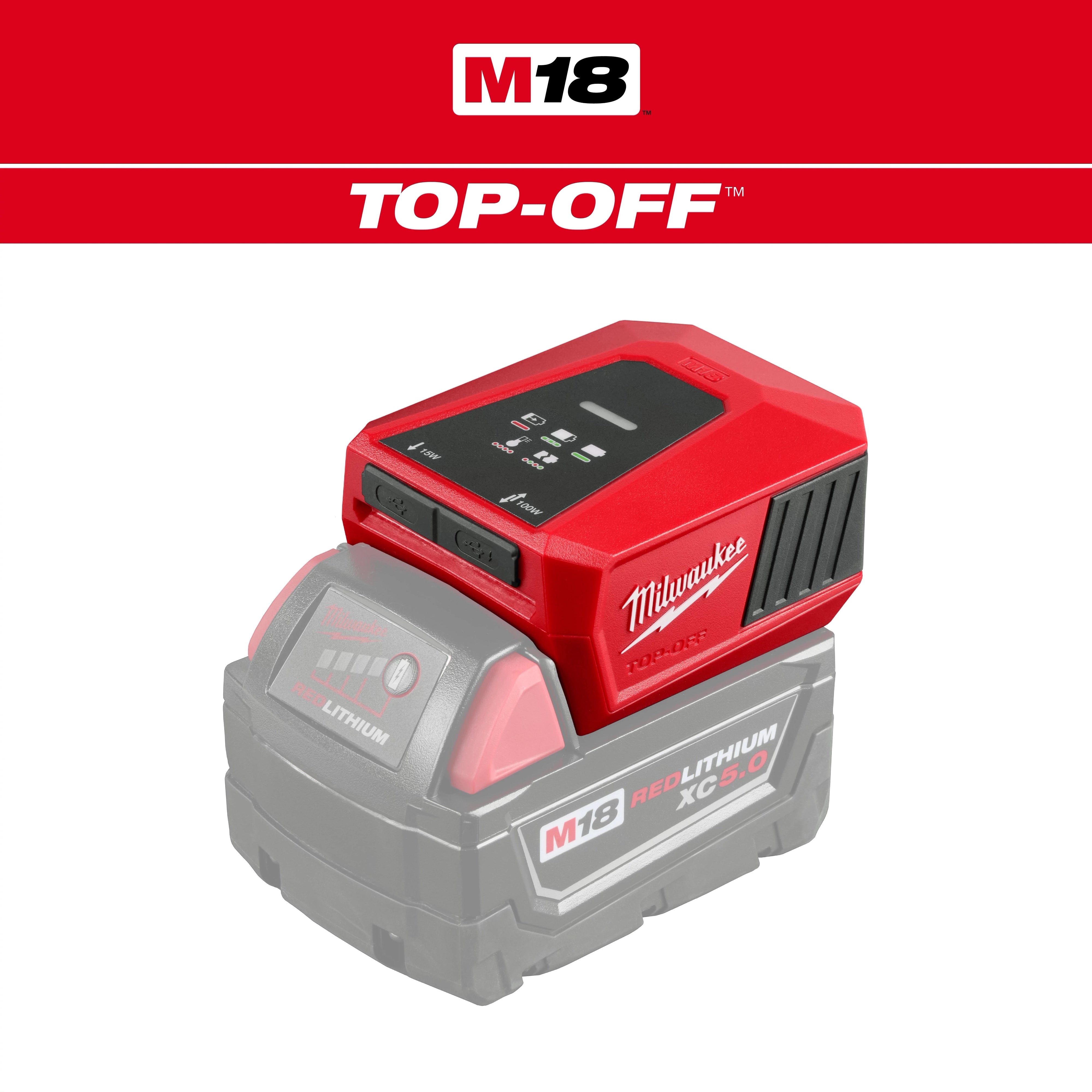 Milwaukee Chargeur & alimentation TOP-OFF™ M18™ 2847-20