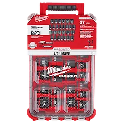 Milwaukee Set d'embouts SHOCKWAVE Impact Duty™ 1/2” Dr 27 pièces MM & SAE PACKOUT 49-66-6804