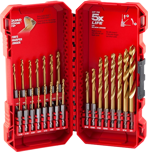 Milwaukee Ensemble de forets en titane RED HELIX™ SHOCKWAVE Impact Duty™ - 23 pièces 48-89-4631