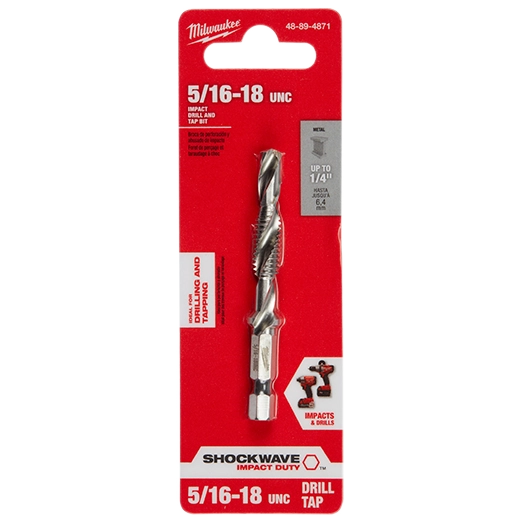Milwaukee Foret et taraudeuse à percussion SHOCKWAVE™ 5/16‑18 UNC 48-89-4871