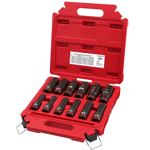 Milwaukee Set de douilles 12PCSHOCKWAVE Impact Duty™ 1/2" Drive SAE Deep 6 points 49-66-7011
