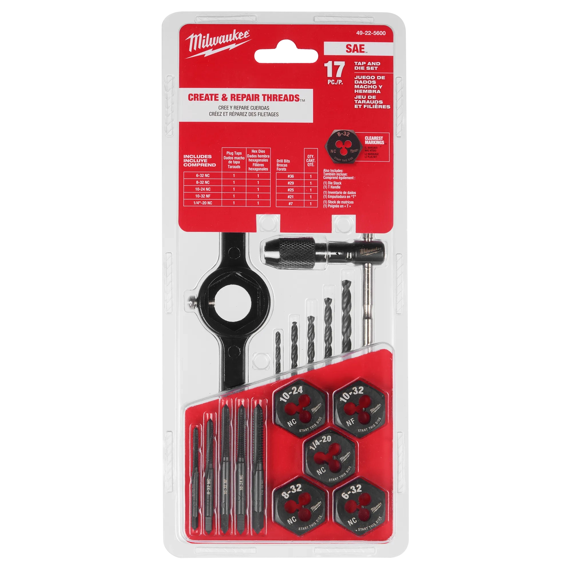 Milwaukee 17PC SAE Tap and Die Set 49-22-5600