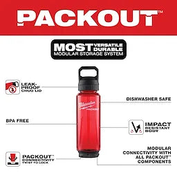 Milwaukee Bouteille PACKOUT™ 34 oz avec couvercle à gorgée 48-22-8372R