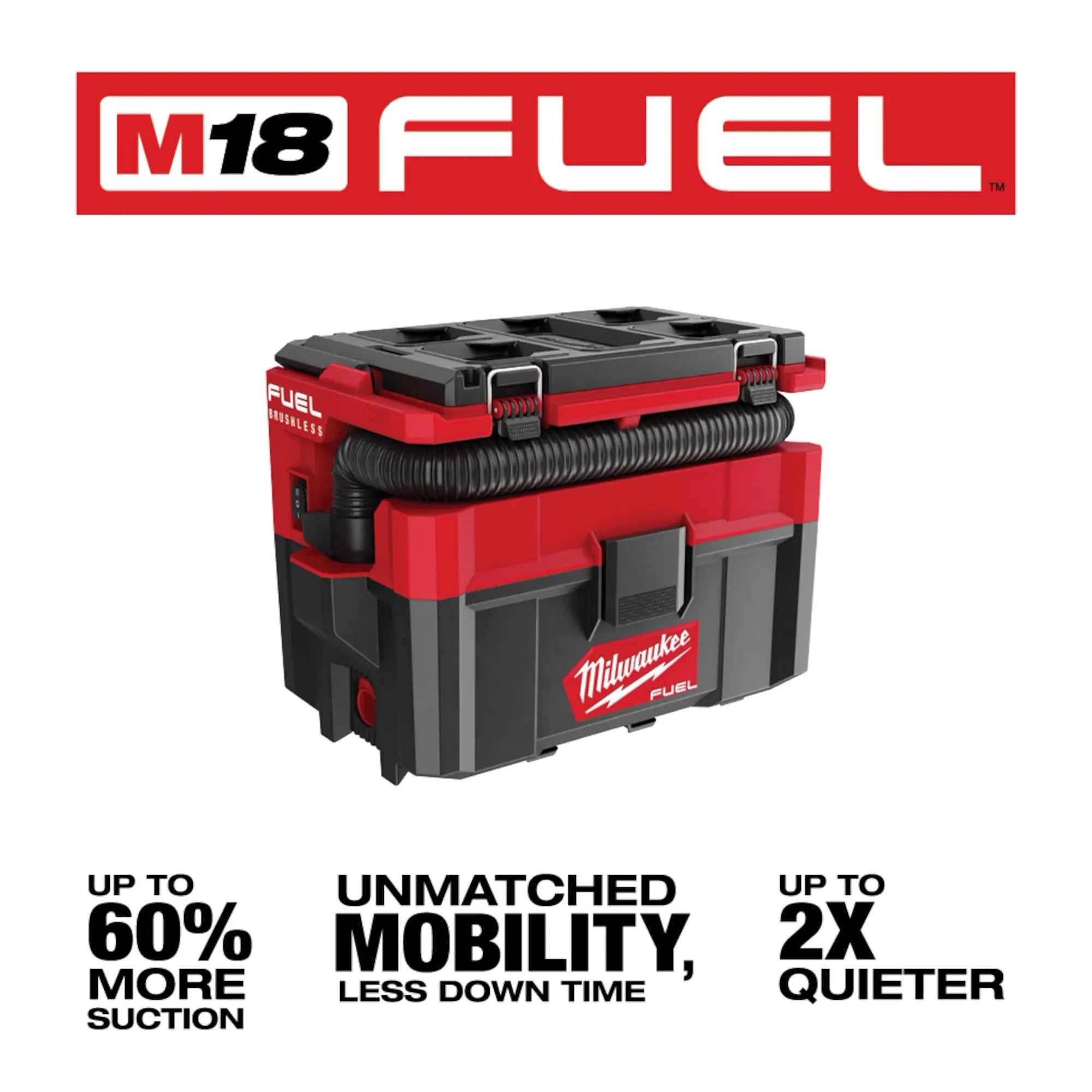 Milwaukee Aspirateur humide/sec 2.5 Gallon M18 FUEL™ avec compatibilité PACKOUT™ 0970-20