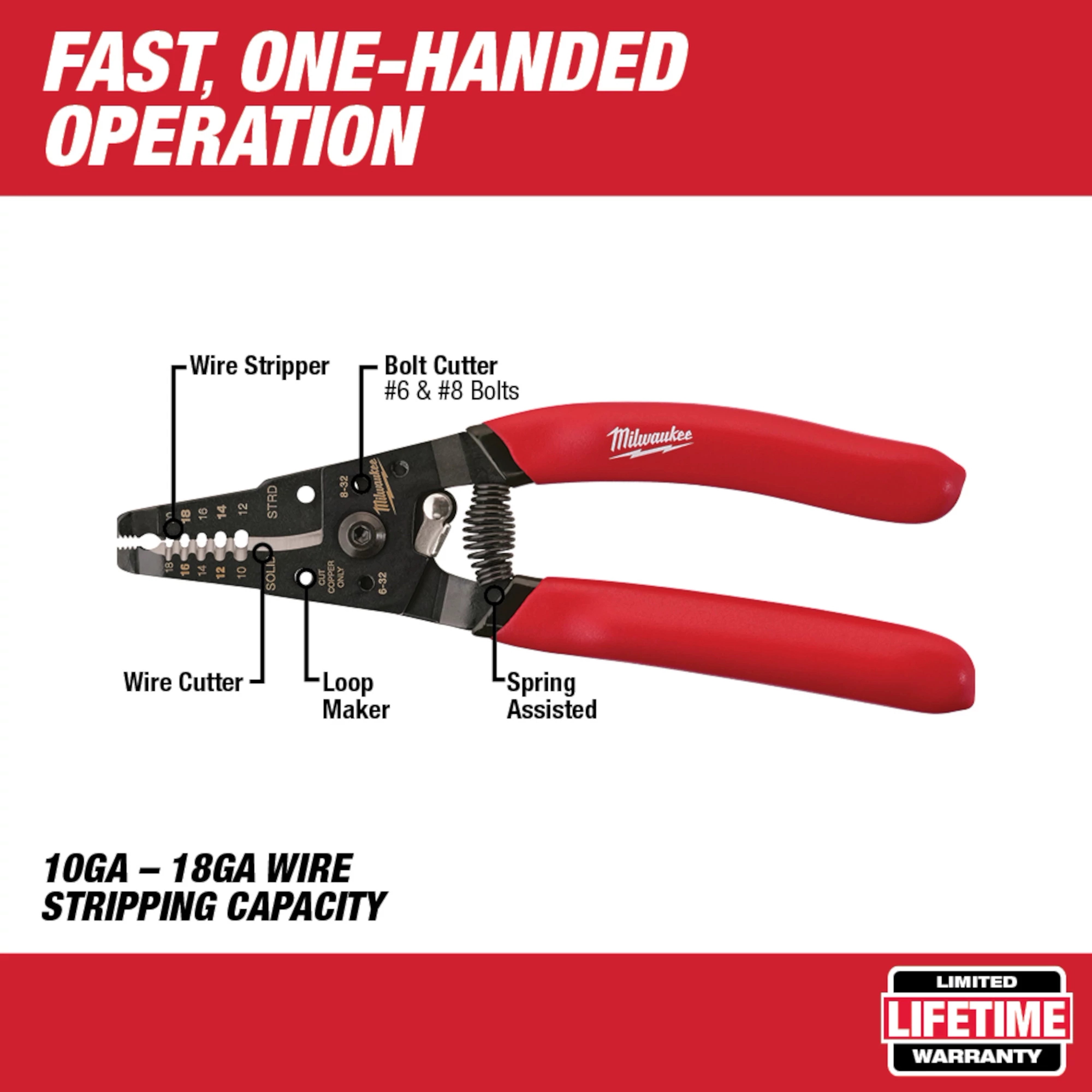 Milwaukee 48-22-6109 Wire Stripper/Cutter for Solid & Stranded Wire 48-22-6109