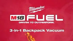 Milwaukee M18 FUEL Aspirateur à dos 3‑en‑1 0885-20
