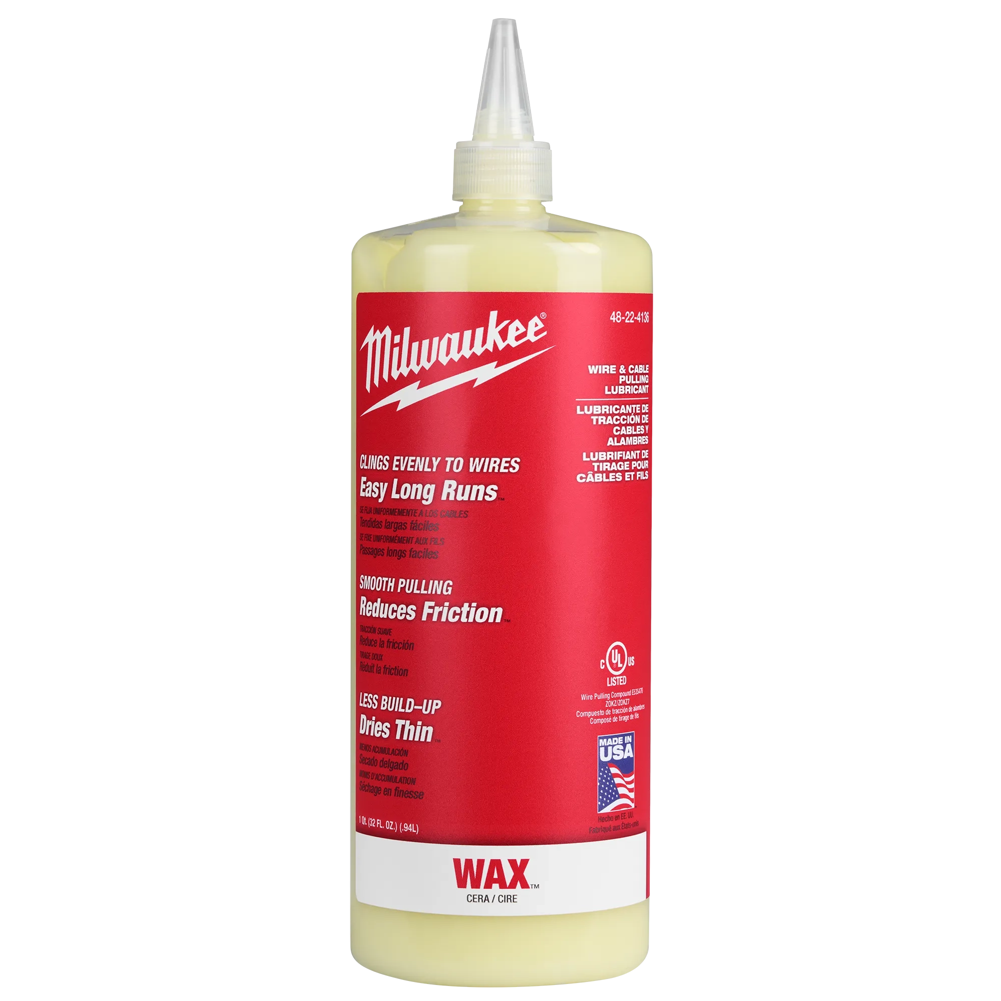 Milwaukee Lubrifiant à la cire pour tirage de fils et câbles 48-22-4136
