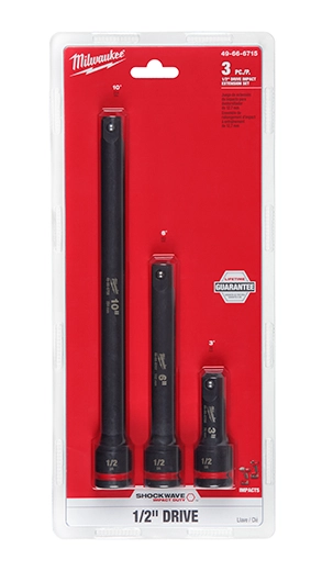Milwaukee Ensemble de 3 extensions d'entraînement 1/2" Impact Duty™ SHOCKWAVE 49-66-6715