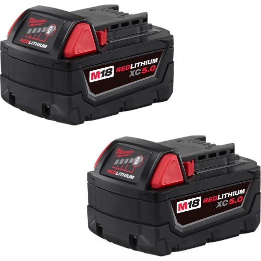 Milwaukee Pack de deux batteries à capacité étendue M18™ REDLITHIUM™ XC5.0 48-11-1852