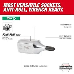 Milwaukee 1/4" Drive T8 TORX® Bit Socket 45-34-1000