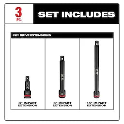 Milwaukee Ensemble de 3 extensions d'entraînement 1/2" Impact Duty™ SHOCKWAVE 49-66-6715