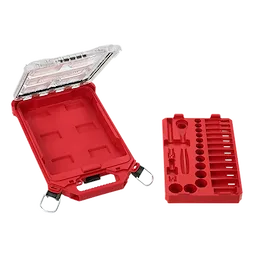 Milwaukee Set de cliquet et douilles 28 pcs 3/8\" avec organiseur compact à profil bas PACKOUT™ - SAE 48-22-9481