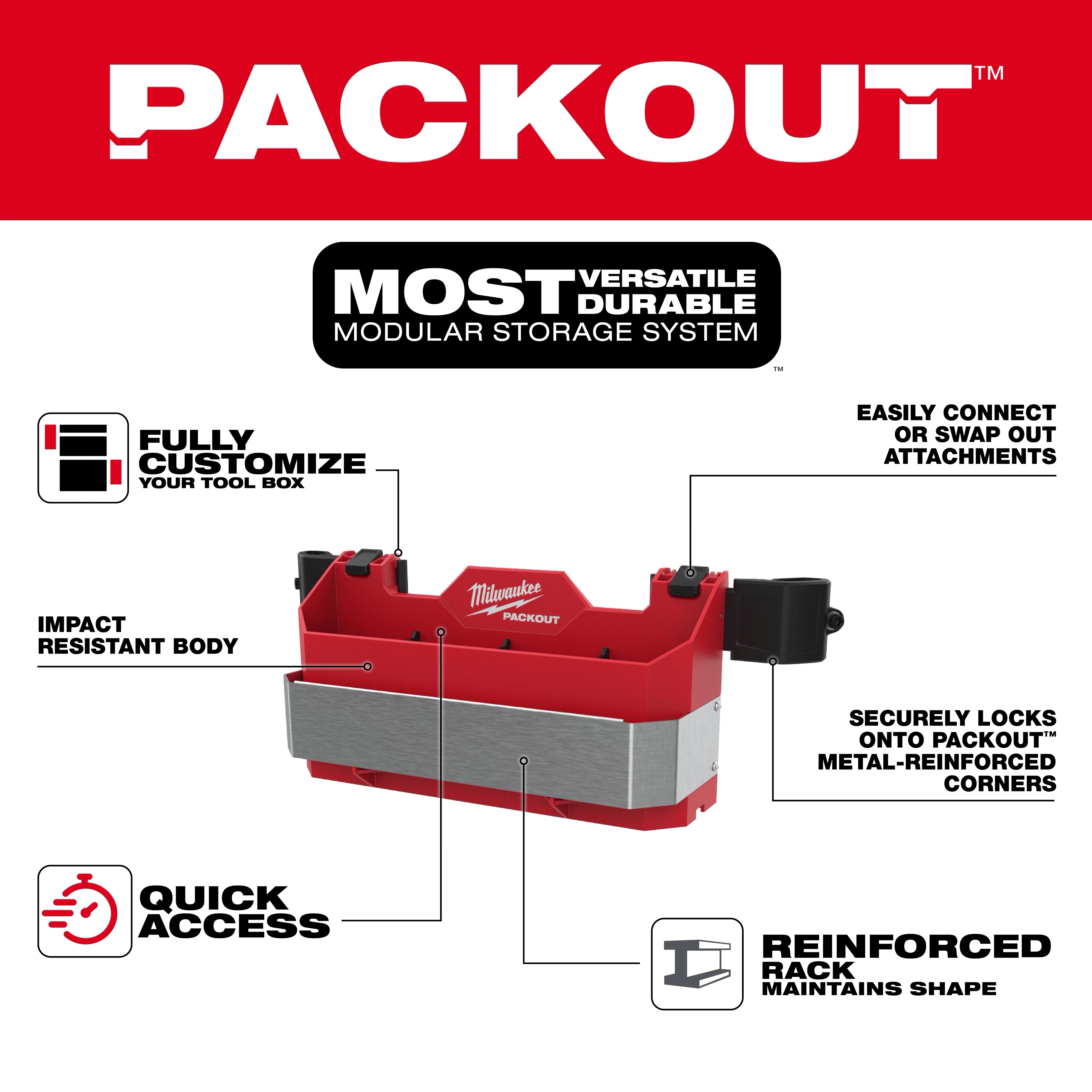 Milwaukee PACKOUT™ Tool Box Caddy Attachment 48-22-8602
