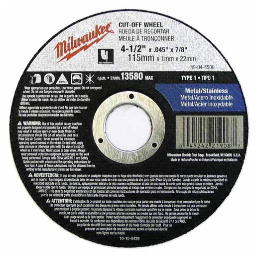 Milwaukee Disques de Coupe Type 1 49-94-1500