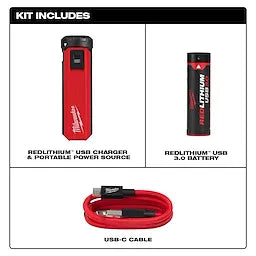 Milwaukee Kit chargeur USB REDLITHIUM™ et source d'alimentation portable 48-59-2013