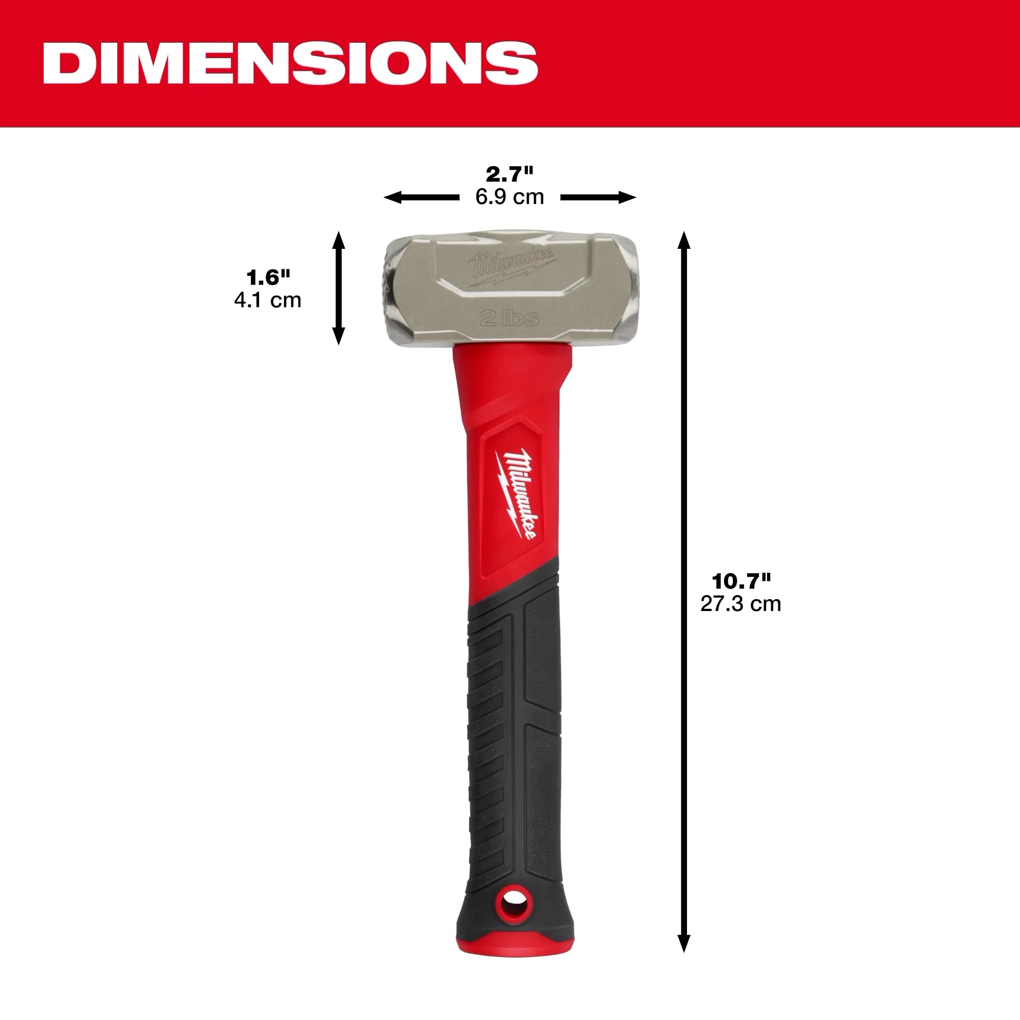 Milwaukee Marteau de perçage en fibre de verre 2 lb 48-22-9311