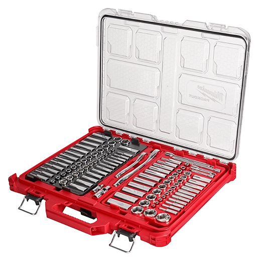 Milwaukee 106pc 1/4" and 3/8" Metric & SAE Ratchet and Socket Set with PACKOUT™ Low-Profile Organizer 48-22-9486