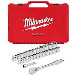 Milwaukee Ensemble de cliquet et douilles 29 pièces 3/8" (métriques & SAE) avec FOUR FLAT™ SIDES 48-22-9088