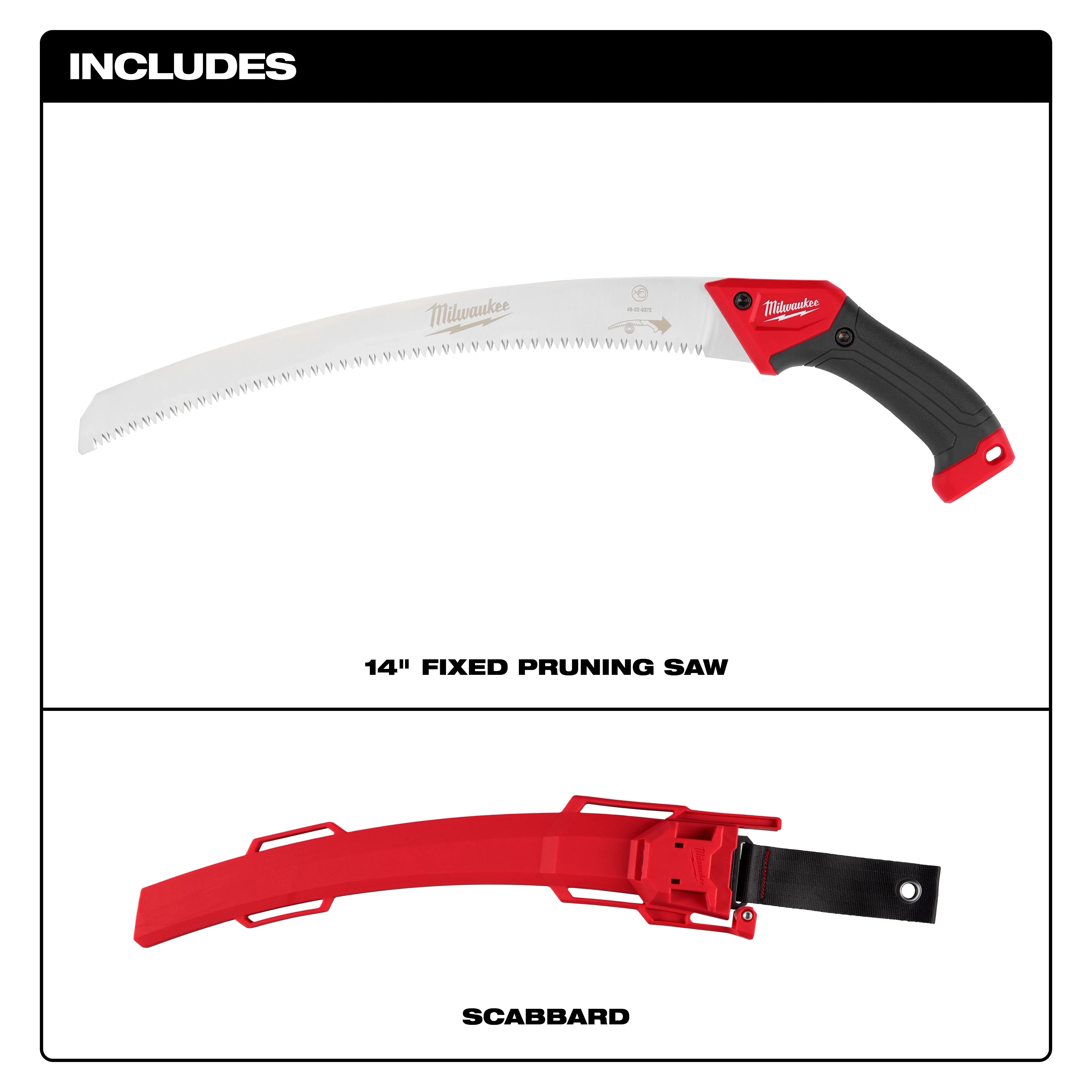 Milwaukee Scie d'élagage fixe 14" 48-22-9372
