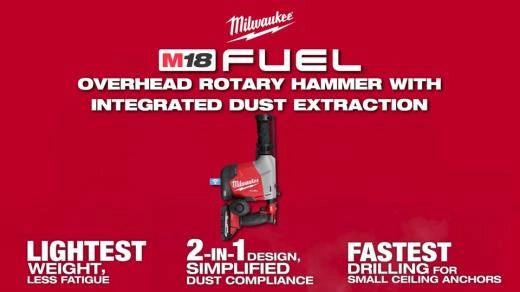 Milwaukee M18 FUEL™ Overhead Rotary Hammer w/ Integrated Dust Extraction 3311-22