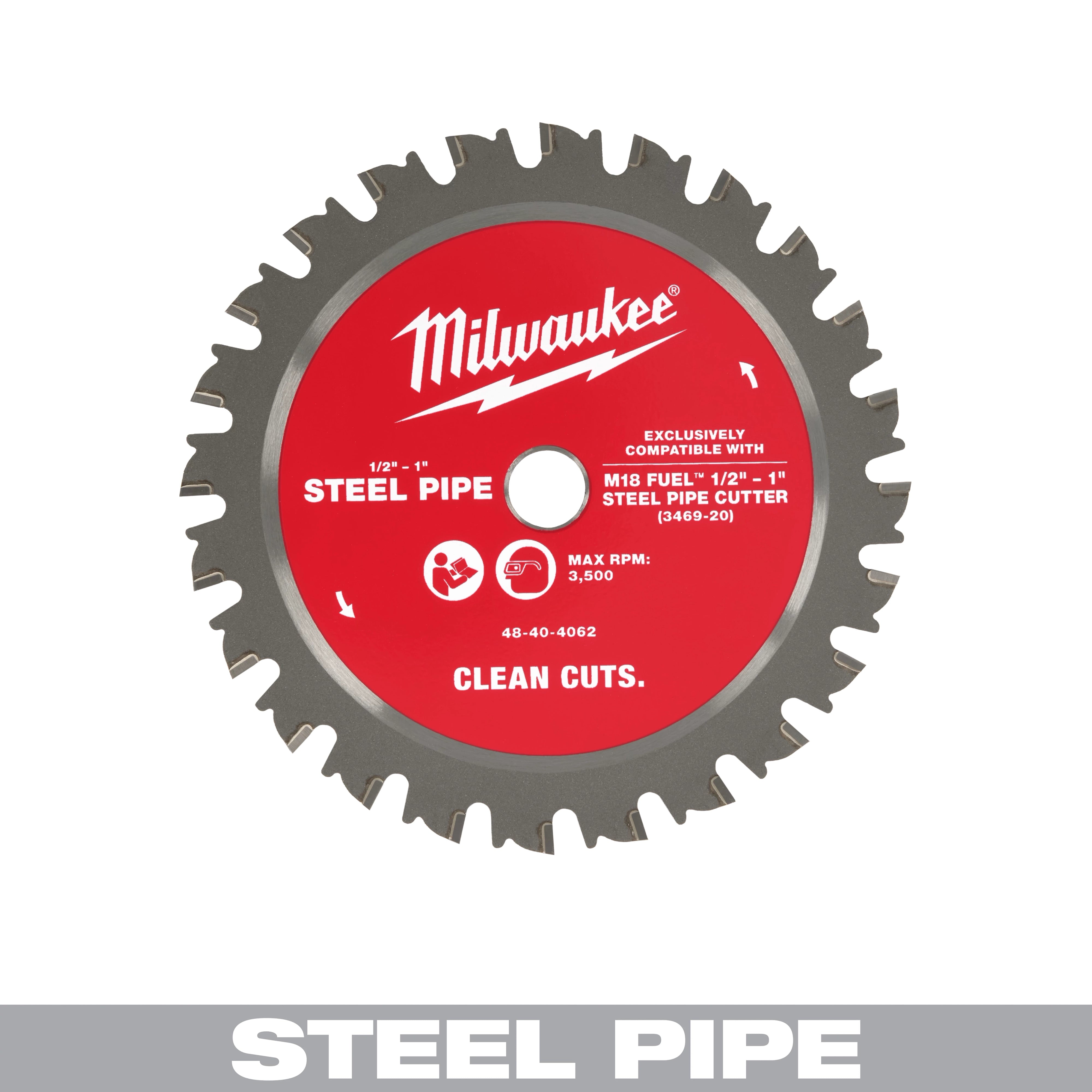 Milwaukee Lame de coupe pour tuyau en acier 1/2" – 1" 48-40-4062