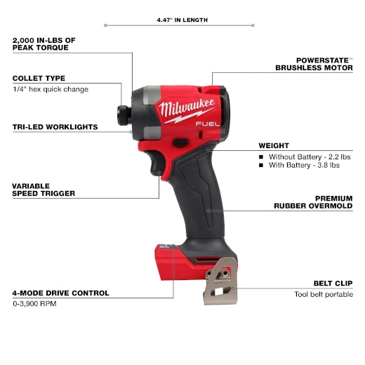 Milwaukee M18 FUEL™ 1/4" Hex Impact Driver 2953-20