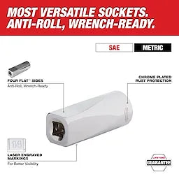 Milwaukee Ensemble de 242 pièces avec cliquet et douilles métriques & SAE 1/4", 3/8" et 1/2", avec boîte à outils à 4 tiroirs PACKOUT™ 48-22-9491