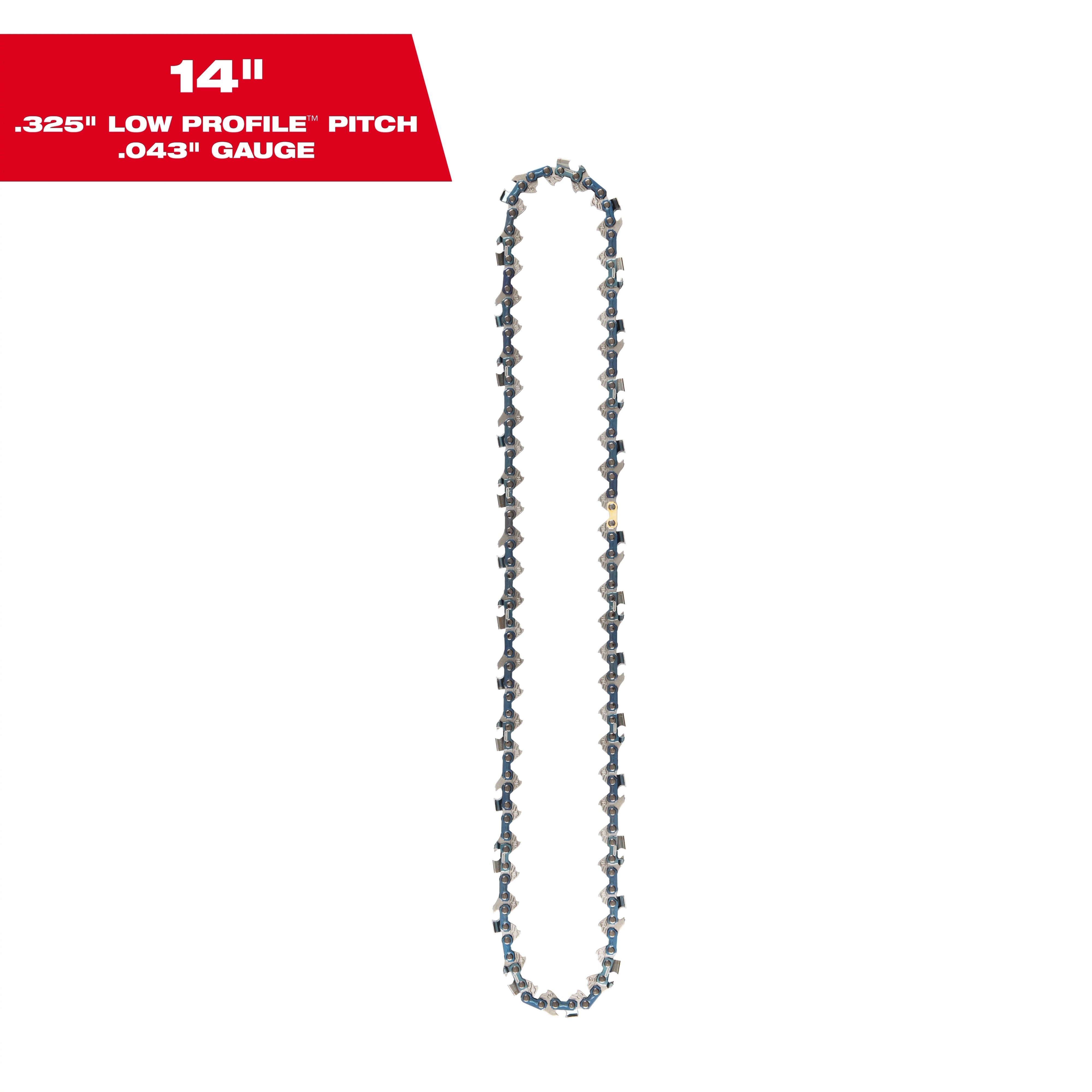 Milwaukee Chaîne de tronçonneuse 14\" .325\" à pas LOW PROFILE™ et gauge .043\" 49-16-2744