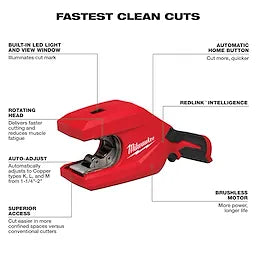 Milwaukee M12™ Brushless 1-1/4" - 2" Copper Tubing Cutter 2479-20