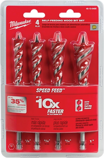 Milwaukee Ensemble de forets à bois SPEED FEED™ 6-1/2" (4 pièces) 48-13-0400