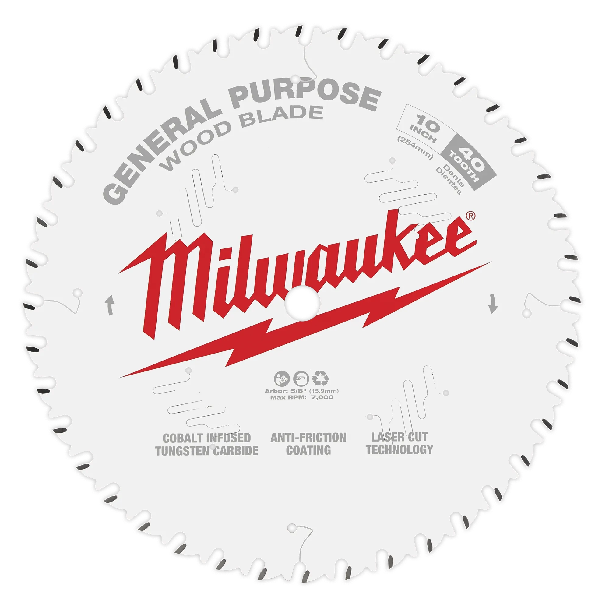 Milwaukee Lot de deux lames de scie circulaire pour bois 10" 40 dents + 60 dents 48-40-1036