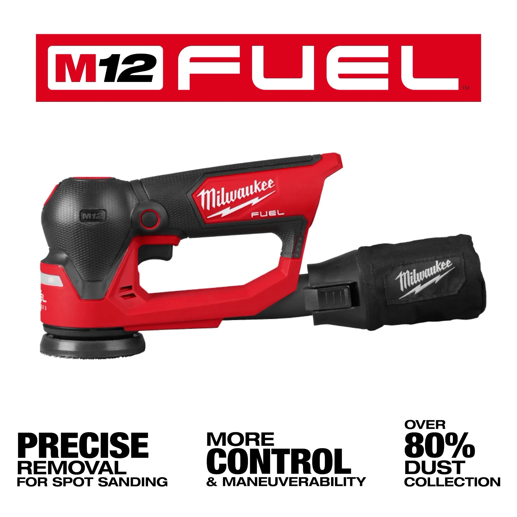 Milwaukee Ponceuse de détail orbitale aléatoire 3" M12 FUEL™ 2535-20