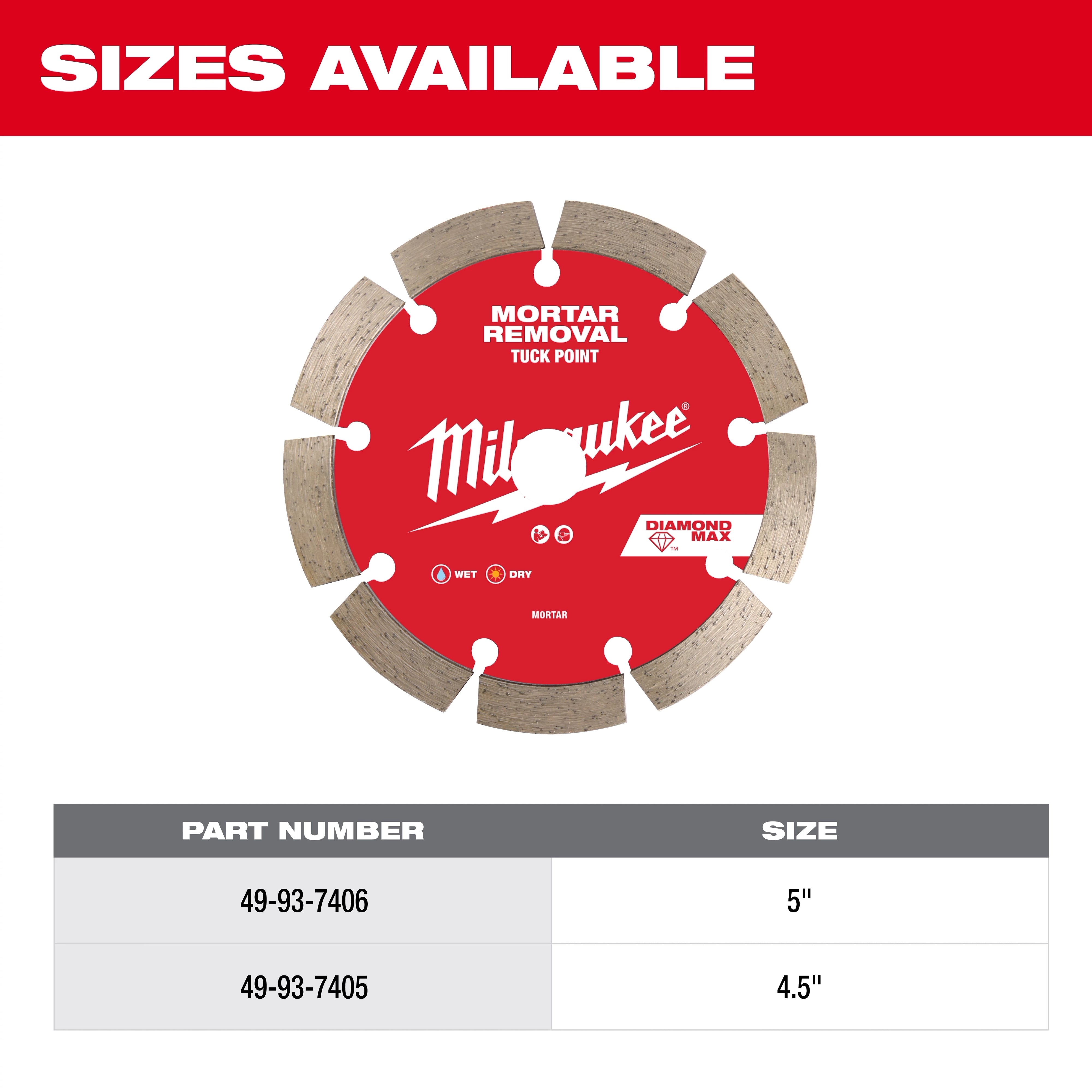Milwaukee DIAMOND MAX™ Tuck Point Blade - 5 in 49-93-7406